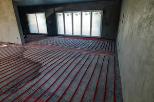 Electricity and light concrete on the floor
