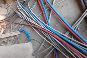 Conduits before concrete floor