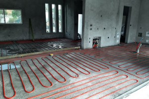 Electricity and light concrete on the floor